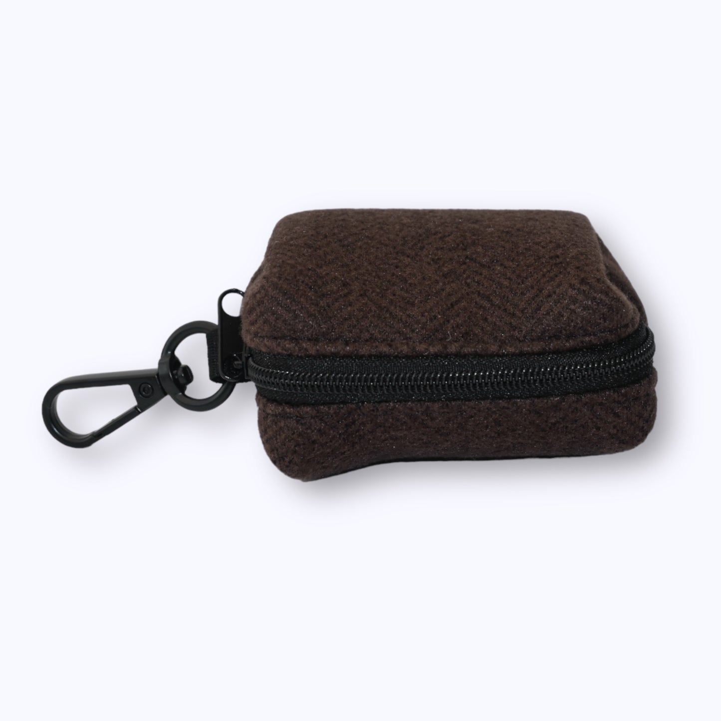 Chestnut Herringbone Poop Bag Holder