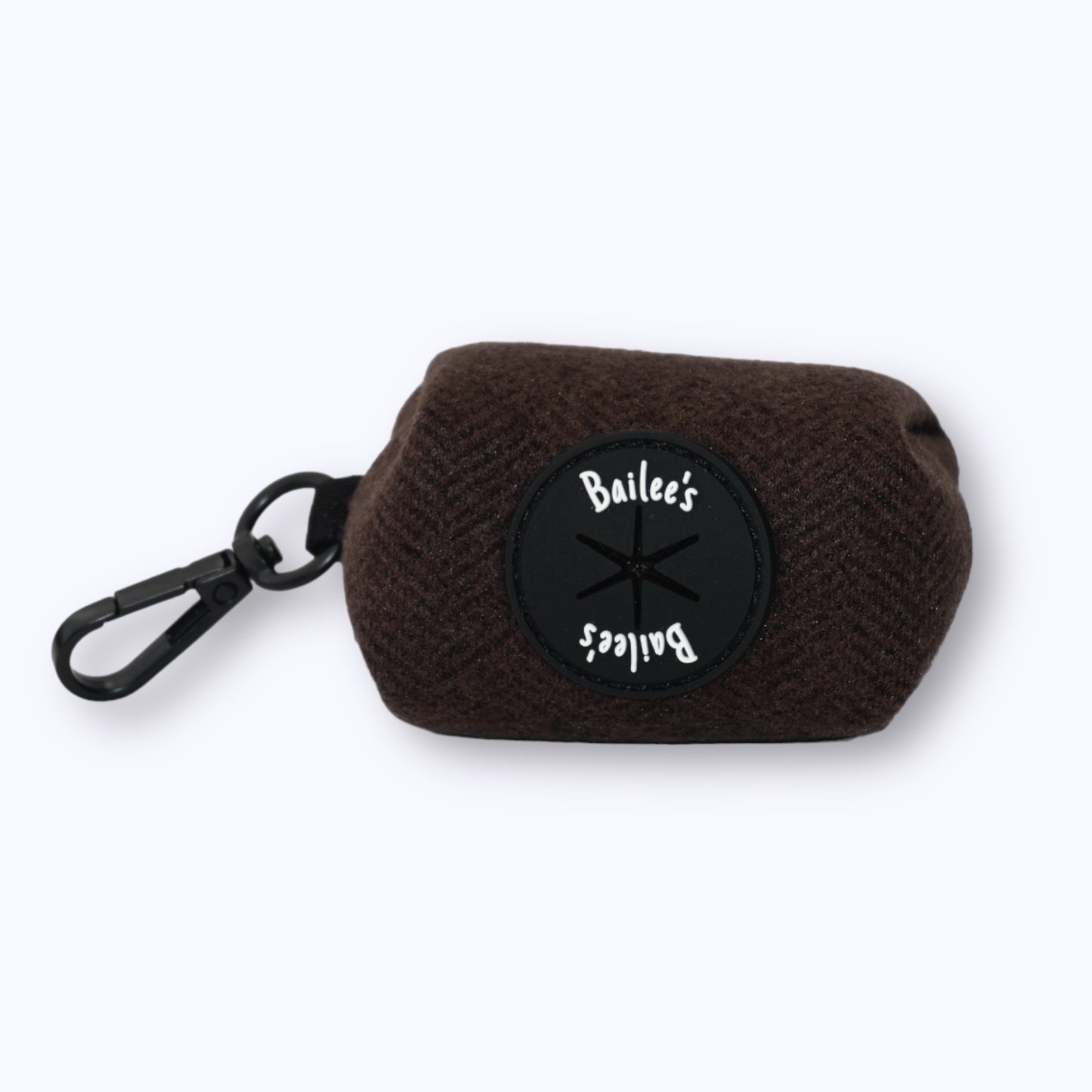 Chestnut Herringbone Poop Bag Holder