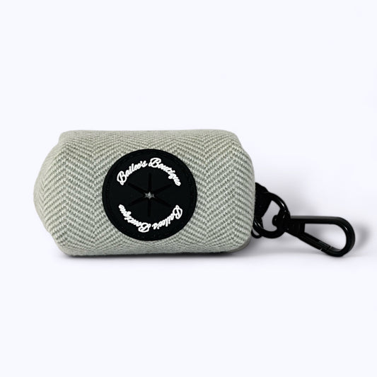 Olive Herringbone Poop Bag Holder