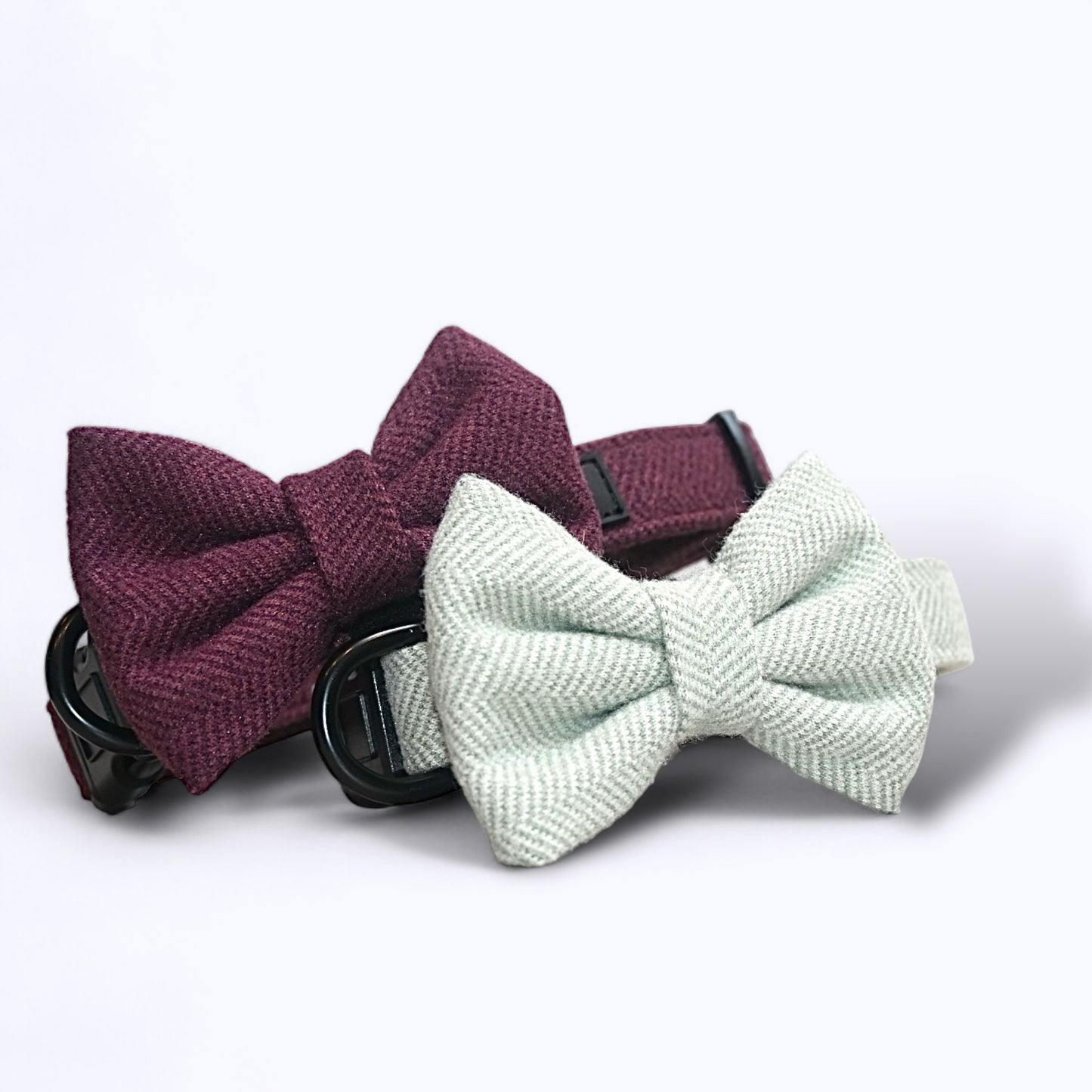 Olive Herringbone Bow Tie